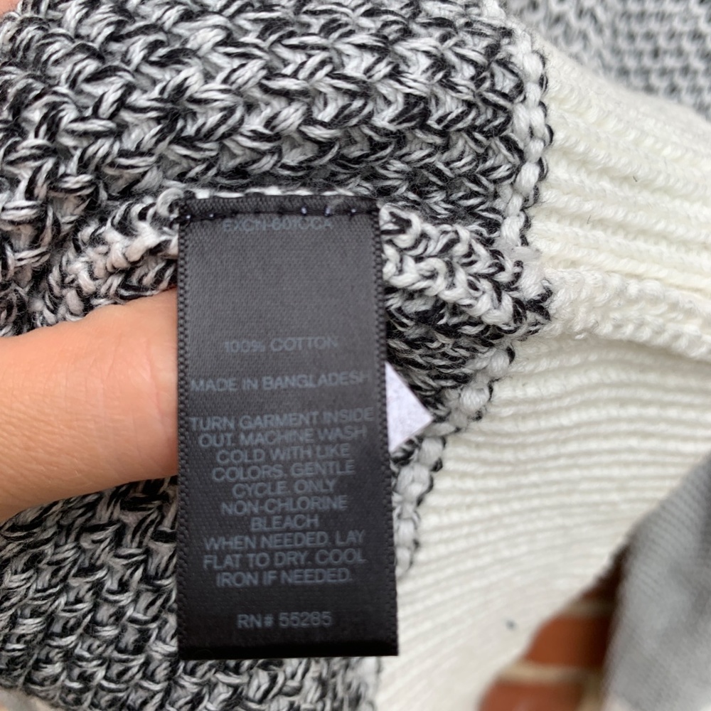 Express Black and White Knit Long Sleeve Sweater - Picture 3 of 6